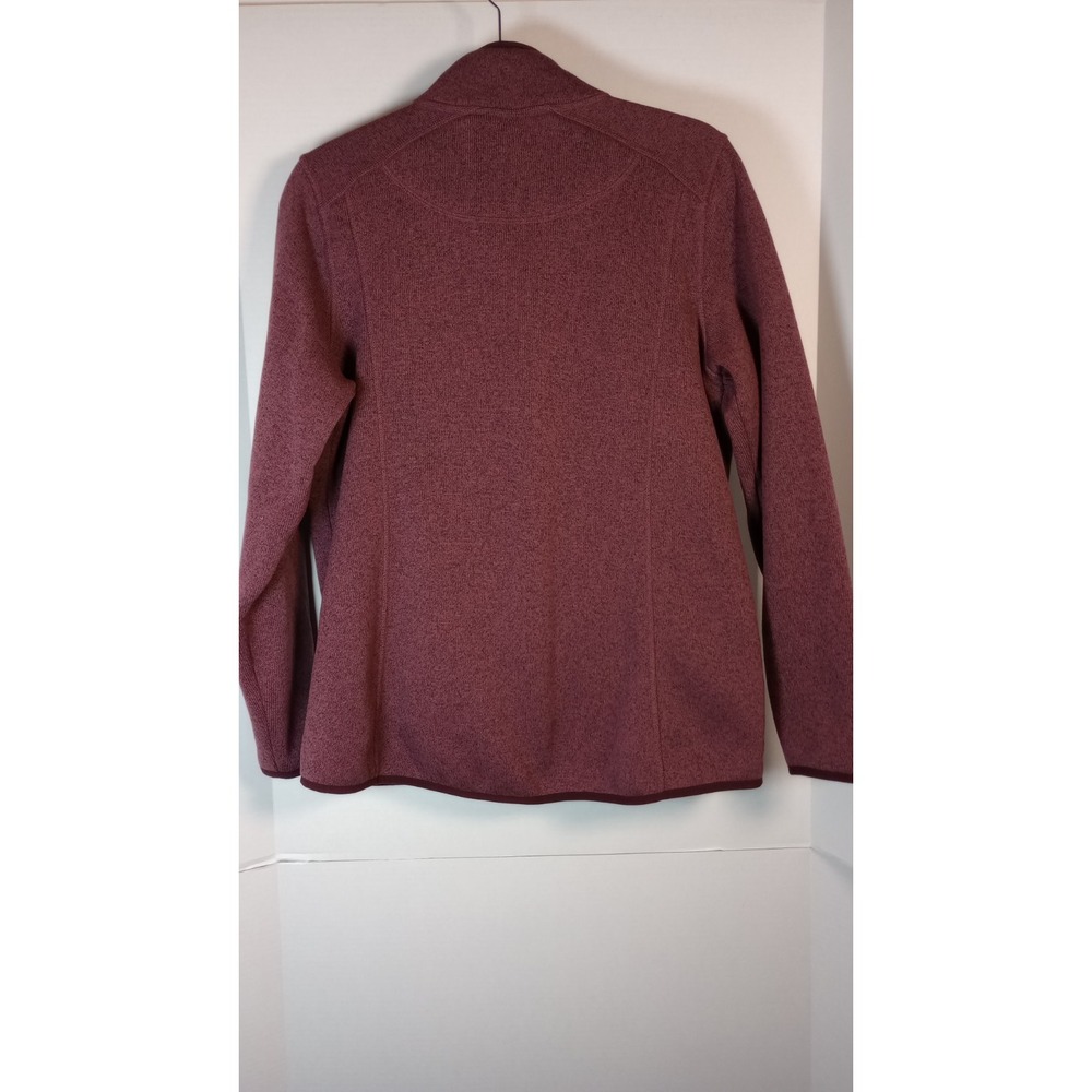 LL Bean Women Brick Red Sz L Fleece lined Zip up Jacket Outdoors Hiking Classic - Picture 2 of 11
